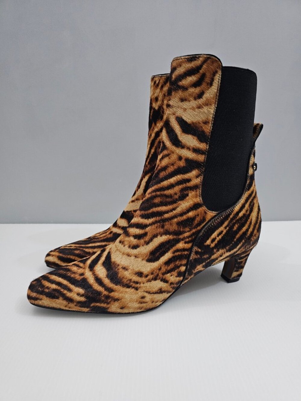 Sam Edelman Margo Chelsea Ankle Boot Womens 9 Tiger Print Calf Hair NEW